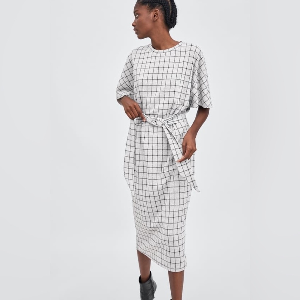 Zara Check Bow Dress